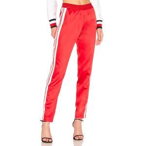 Lovers Friends REVOLVE Tailored Track Trouser L Red White Stripe Sport Chic Pant